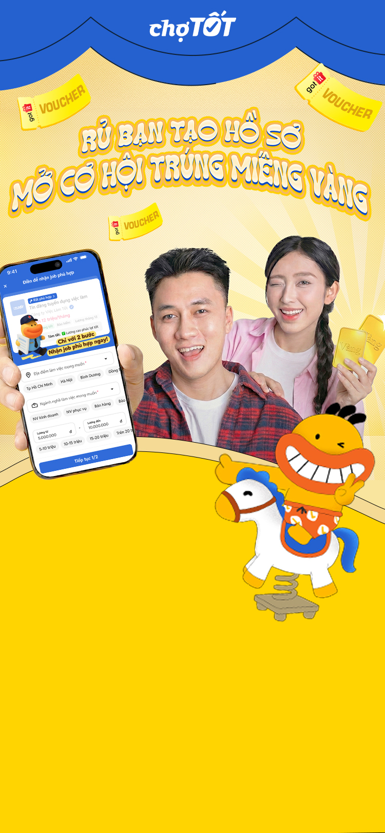 Việc tới tay, đi làm ngay