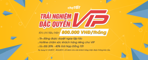 Trải Nghiệm Đặc Quyền VIP khi chi tiêu trên 800.000 VNĐ mỗi tháng