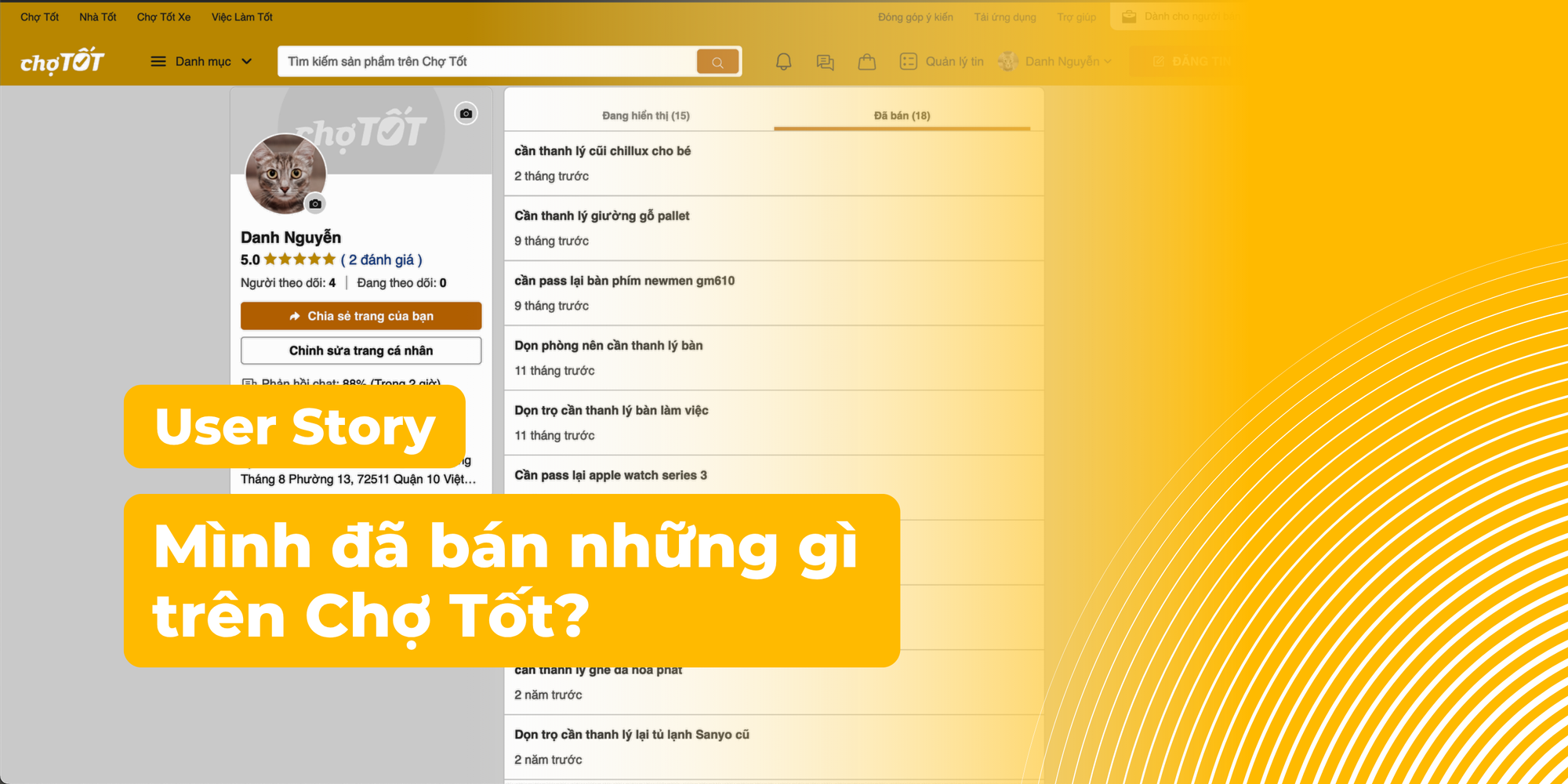 User Story #6: Mình đã bán những gì trên Chợ Tốt?
