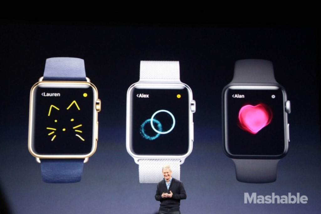 Tim Cook trong buổi giới thiệu Apple Watch. Nguồn: baomoi.com