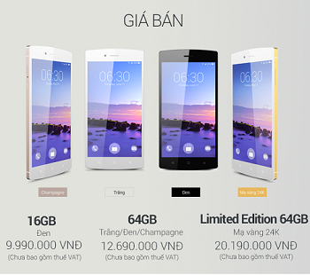 Bảng giá được đề xuất cho mỗi mẫu điện thoại Bphone. nguồn: soha.vn