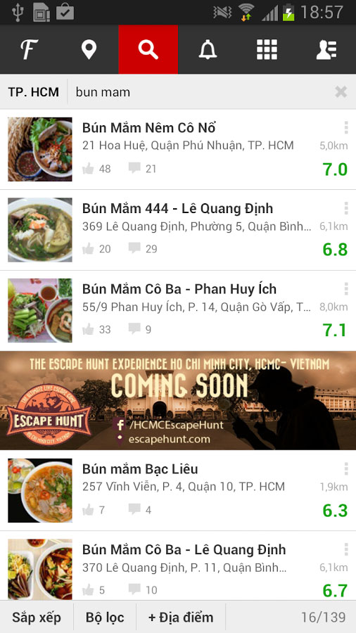 Foody App cung cấp nhiều địa điểm ăn uống nơi bạn đặt chân đến – nguồn ảnh: foody.vn