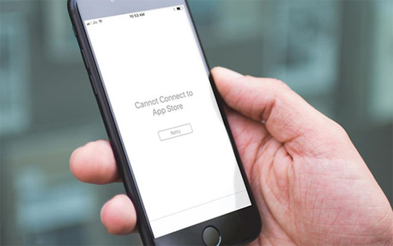 Không thể kết nối app store Không thể kết nối app store