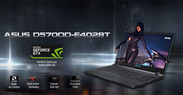 Asus D570DD-E4028T được trang bị bộ vi xử lý Ryzen 5-3500U cho xung nhịp lên đến 3,7GHz, RAM 8GB, SSD 256GB cùng với chiếc card đồ họa GTX 1050 4GB Asus D570DD-E4028T được trang bị bộ vi xử lý Ryzen 5-3500U cho xung nhịp lên đến 3,7GHz, RAM 8GB, SSD 256GB cùng với chiếc card đồ họa GTX 1050 4GB
