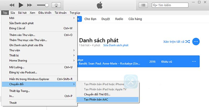 Thay đổi phần mở rộng tệp nhạc trong iTunes