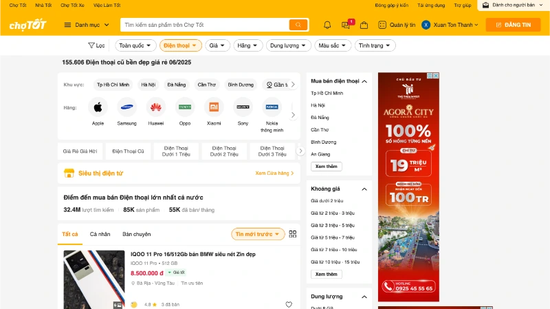 Chợ Tốt - Nơi bán điện thoại cũ giá rẻ