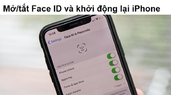 Khởi động lại tính năng face ID cho iPhone
