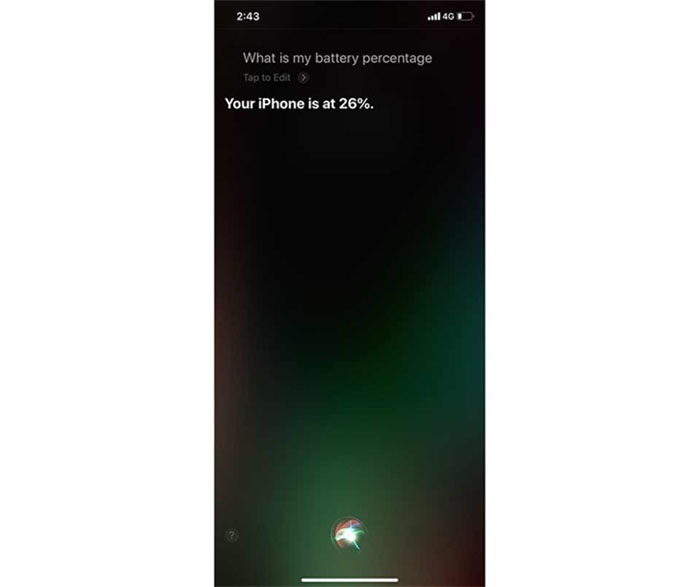 Hiển thị phần trăm pin trên iPhone 11 Pro Max bằng siri
