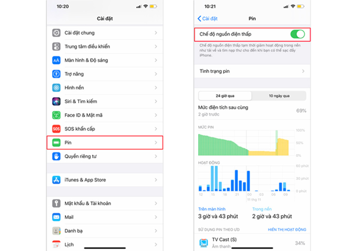 Tắt chế độ nguồn điện thấp trên iPhone Tắt chế độ nguồn điện thấp trên iPhone