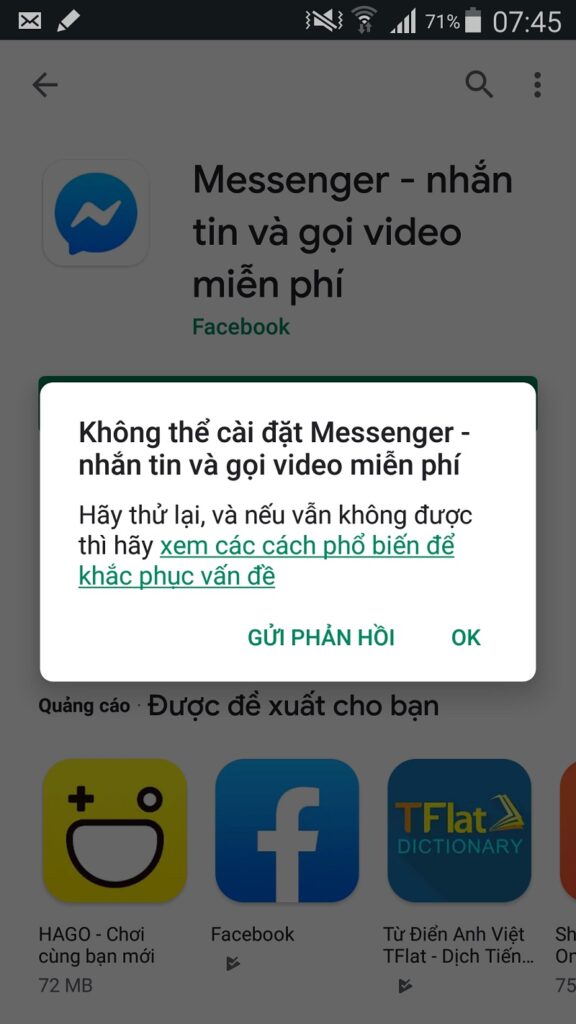 vì sao không tải được ứng dụng trên ch play