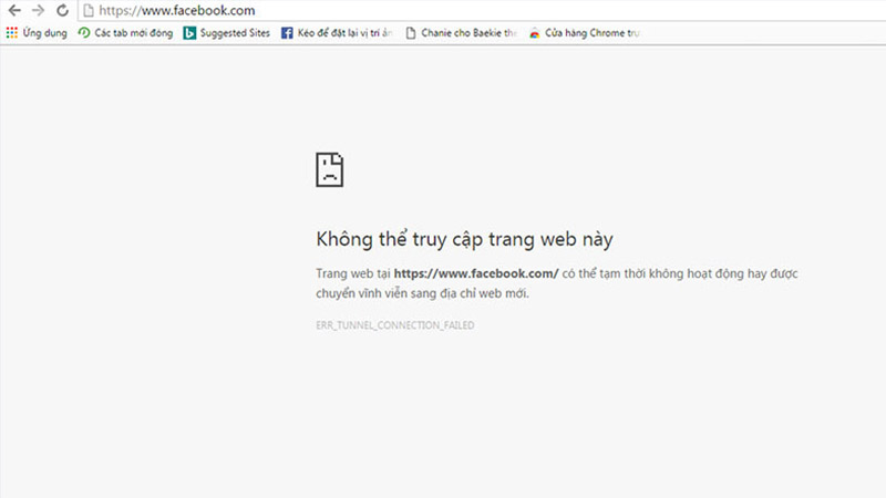 laptop không vào được facebook