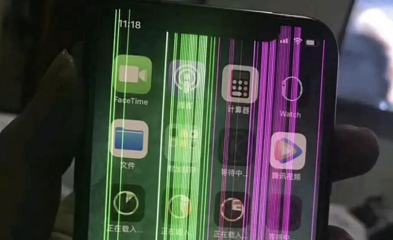 màn hình Samsung bị sọc xanh