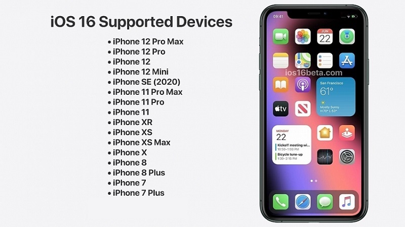 iOS 16 hỗ trợ máy nào