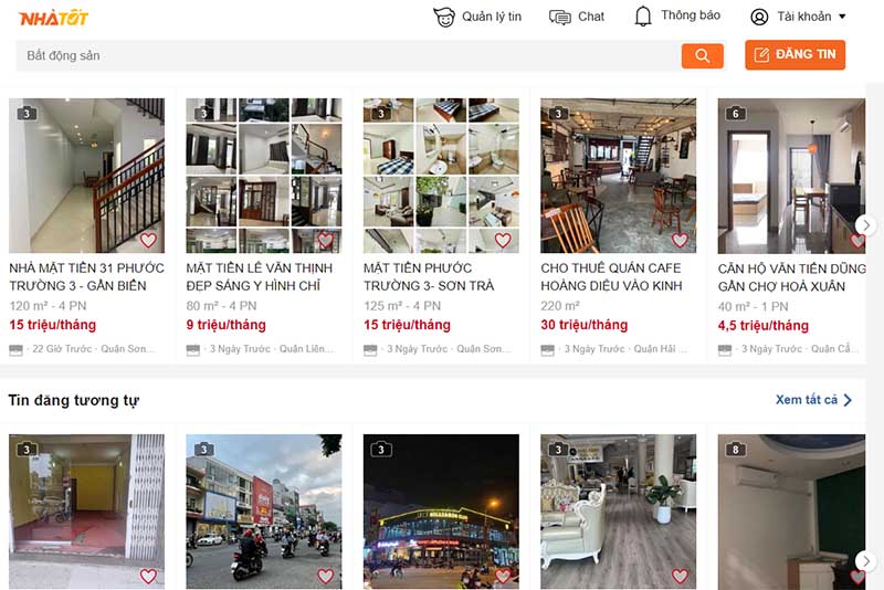 trang web cho thuê mặt bằng