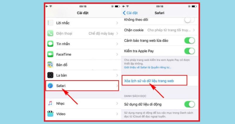 xóa lịch sử tìm kiếm Google trên iPhone