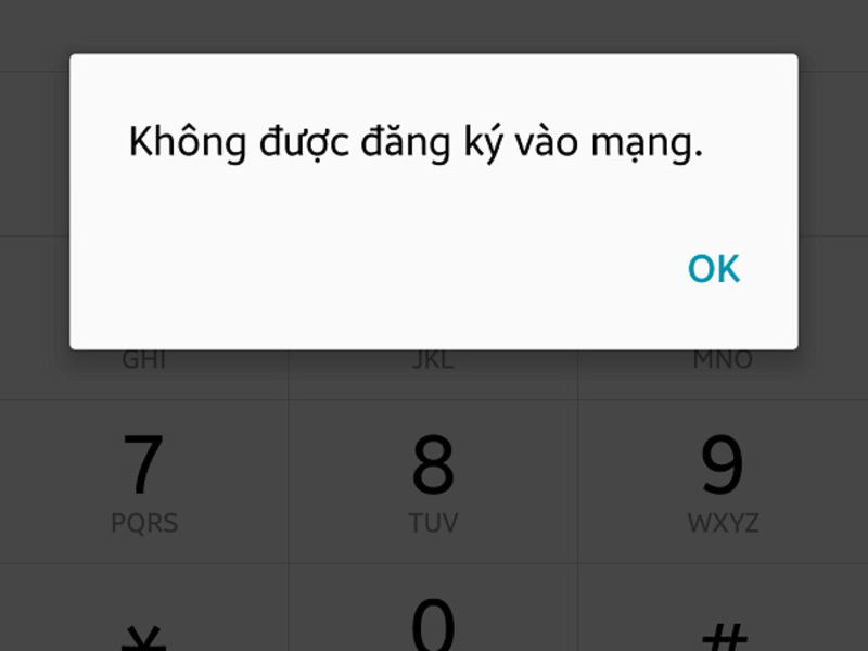 điện thoại Samsung báo không được đăng ký vào mạng