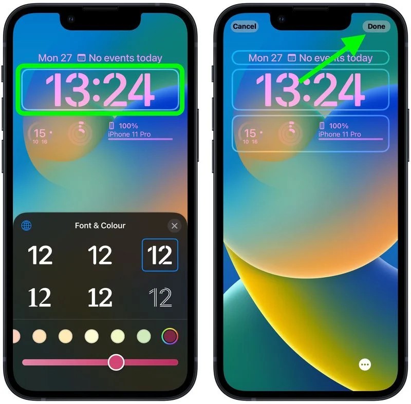 cách đổi màu giờ trên iPhone iOS 16