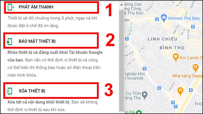 tìm điện thoại bị mất qua Google