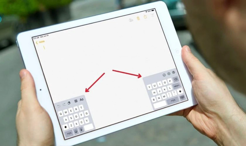 Việc bị chia đôi khiến bàn phím trên iPad bị thu nhỏ, ảnh hưởng quá trình bạn nhập liệu