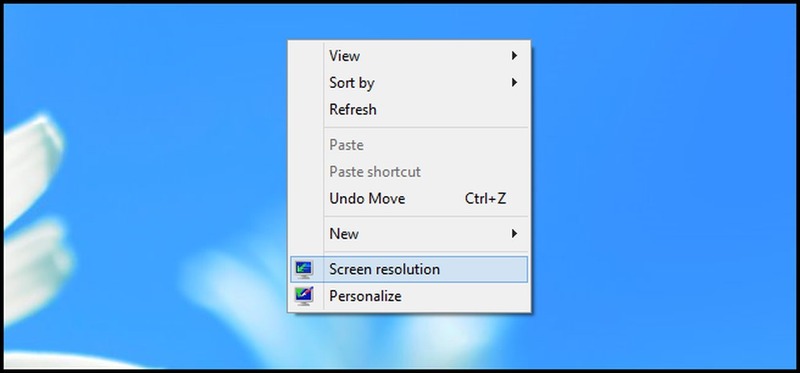 Click vào Screen resolution để thực hiện cách xoay ngang màn hình máy tính.