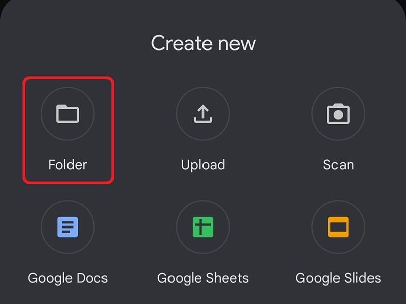 Cách tạo thư mục mới trên Google Drive trên điện thoại