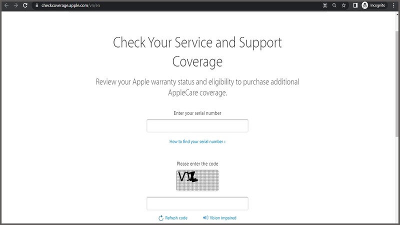 Kiểm tra Serial máy iPhone bằng website Apple