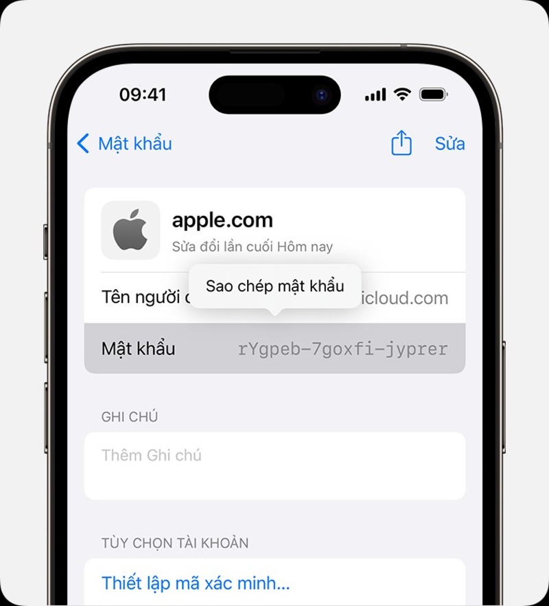 Xem lại mật khẩu đã được lưu trên điện thoại iPhone