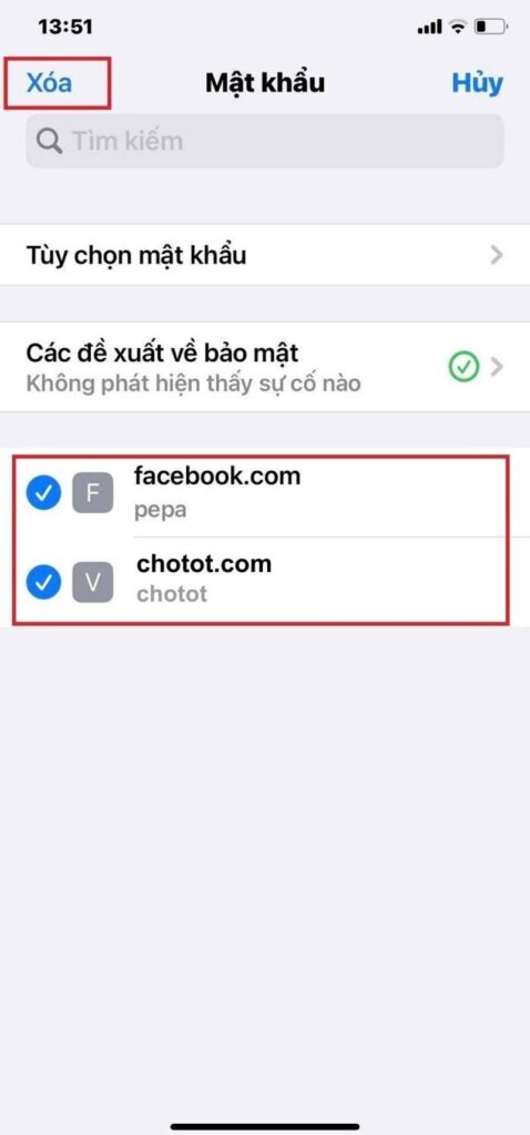 Thao tác chọn và xóa