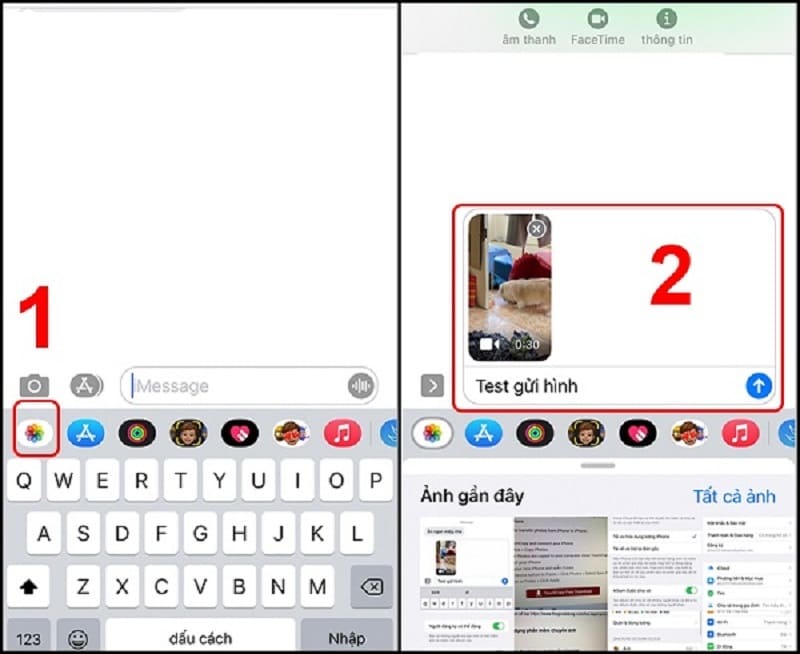 Gửi ảnh qua tin nhắn iMessage