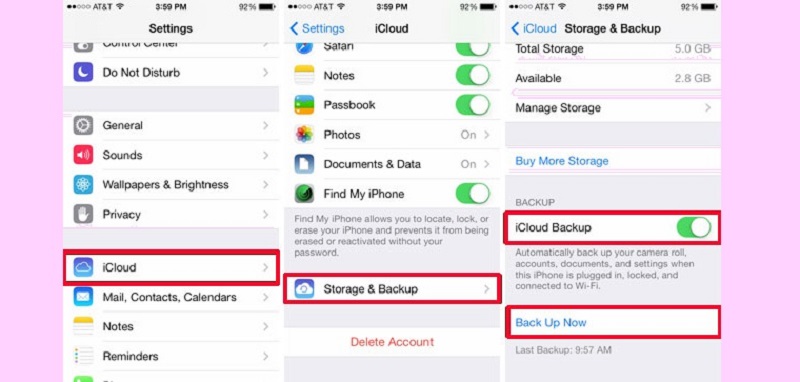 Sao lưu dữ liệu trên iPhone dùng iCloud