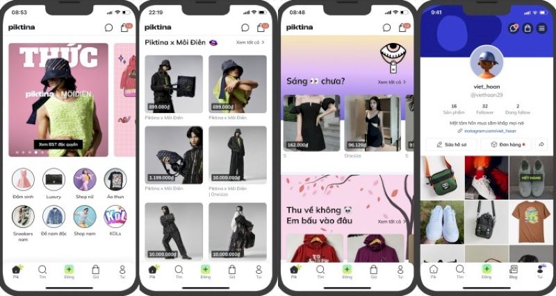 Piktina - App mua bán quần áo cũ dành cho tín đồ mê thời trang