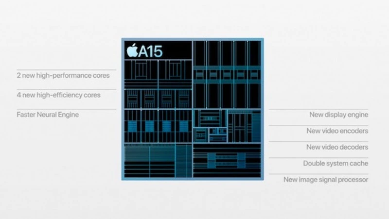Chip Apple A15 Bionic mang lại hiệu suất xử lý vượt trội