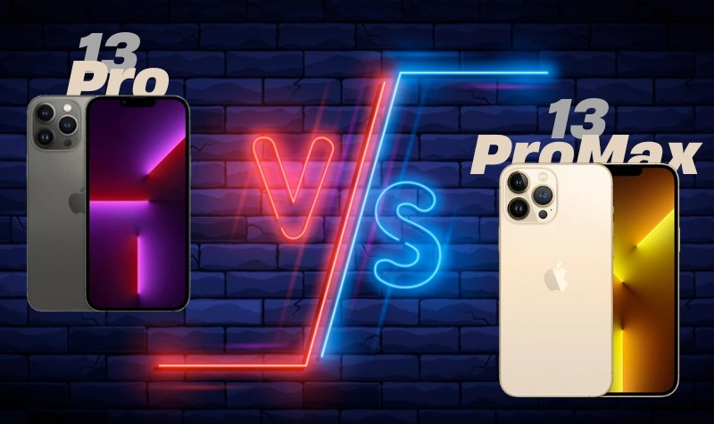 So sánh iphone 13 pro và 13 pro max về kích thước và dung lượng pin