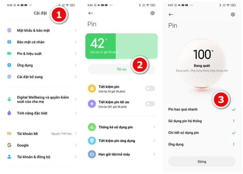 Test pin Xiaomi cũ giúp xác định dung lượng thực tế của viên pin