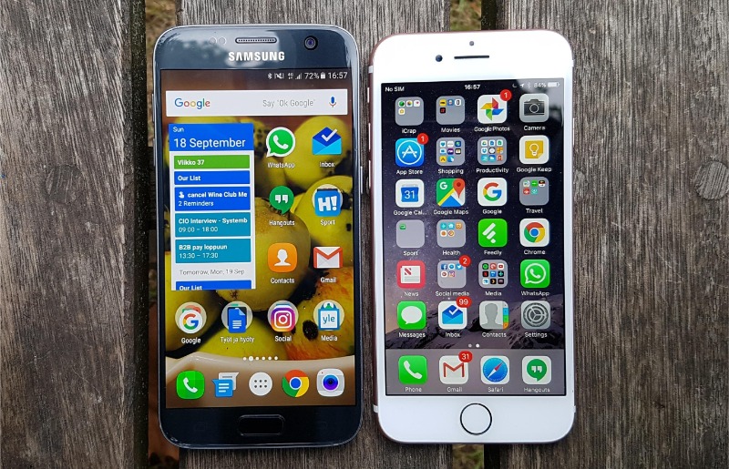 iPhone 7 cũ vs Samsung S7