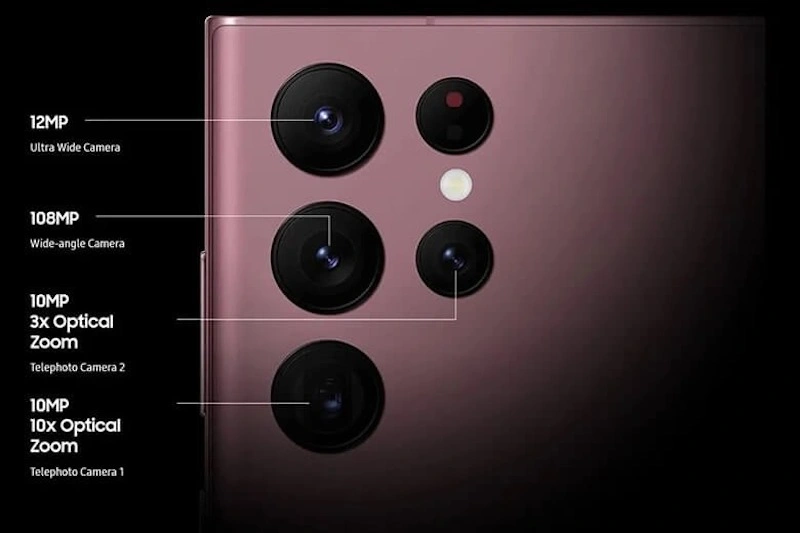 Các thông số camera của điện thoại Samsung S22 Ultra