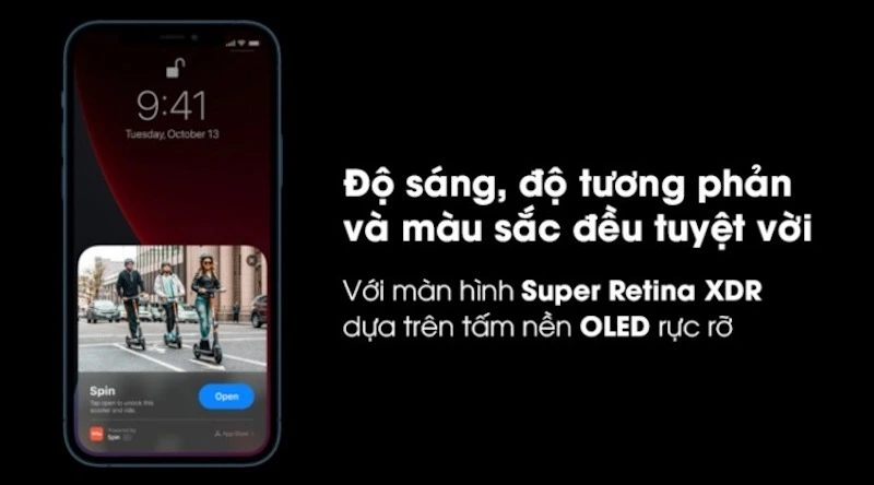 Màn hình Super Retina XDR cho độ sáng, màu sắc đẹp tuyệt vời