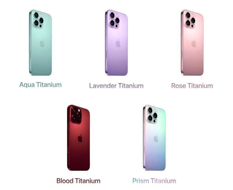 Bảng màu sắc của iPhone 17 series 
