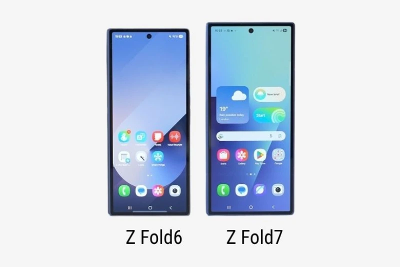 Không gian hiển thị của Z Fold 7 rộng hơn so với Z Fold 6