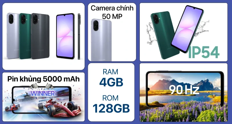 Galaxy A07 giá rẻ nhưng thiết kế trẻ trung, màu sắc thanh lịch