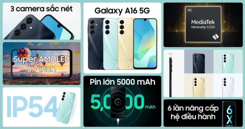 Galaxy A16 sở hữu màn hình Super AMOLED sắc nét, thiết kế thanh lịch