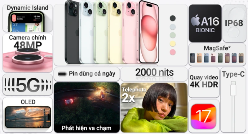 iPhone 15 Plus màn hình lớn, pin bền, hiệu năng ổn định