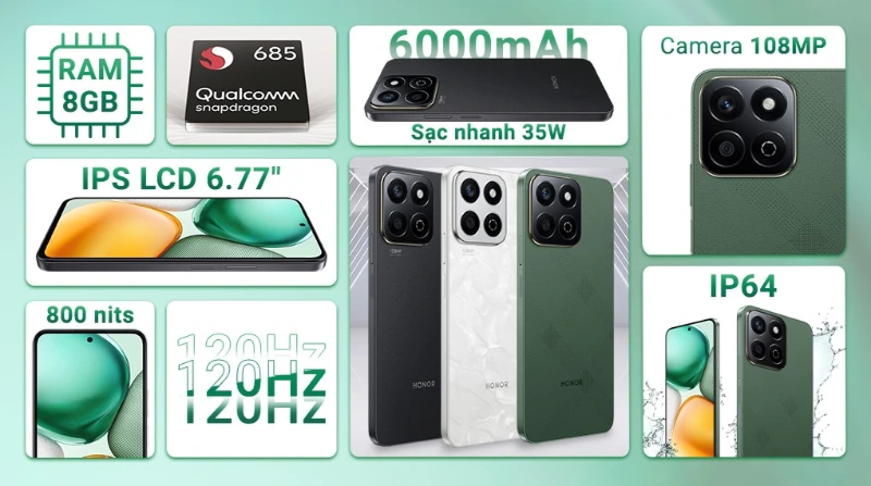 HONOR X7c tối ưu chơi game và giải trí