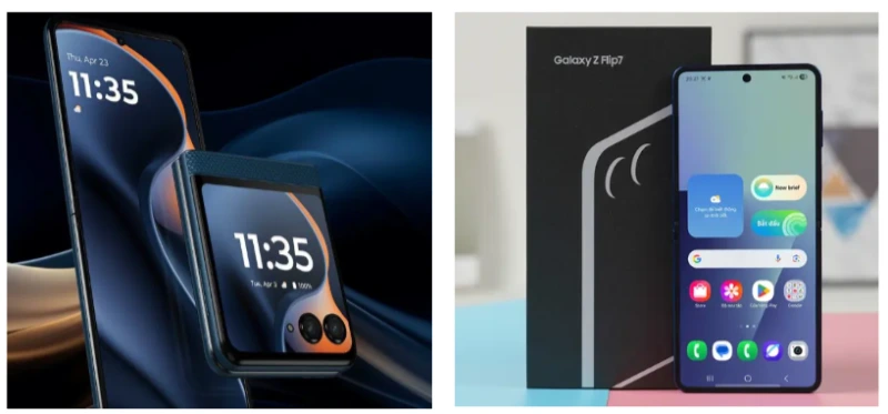Chất lượng hiển thị trên Motorola Razr 60 và Samsung Z Flip 7
