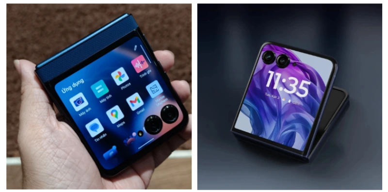 Thiết kế, màn hình của Motorola Razr 60 và Razr 50 Ultra khi đặt cạnh nhau