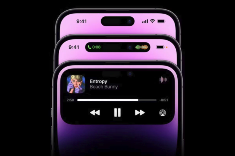 Dynamic Island hiển thị thông báo và tác vụ trên iPhone 14 Pro và iPhone 14 Plus