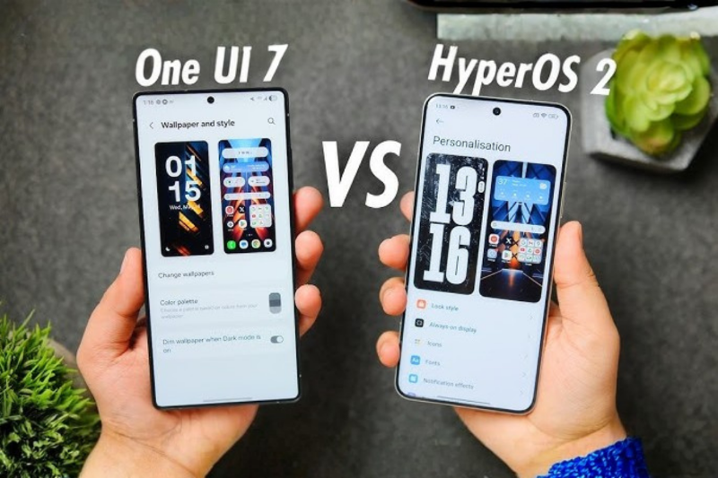 So sánh phần mềm One UI 7 và HyperOS 2 trên flagship Samsung và Xiaomi