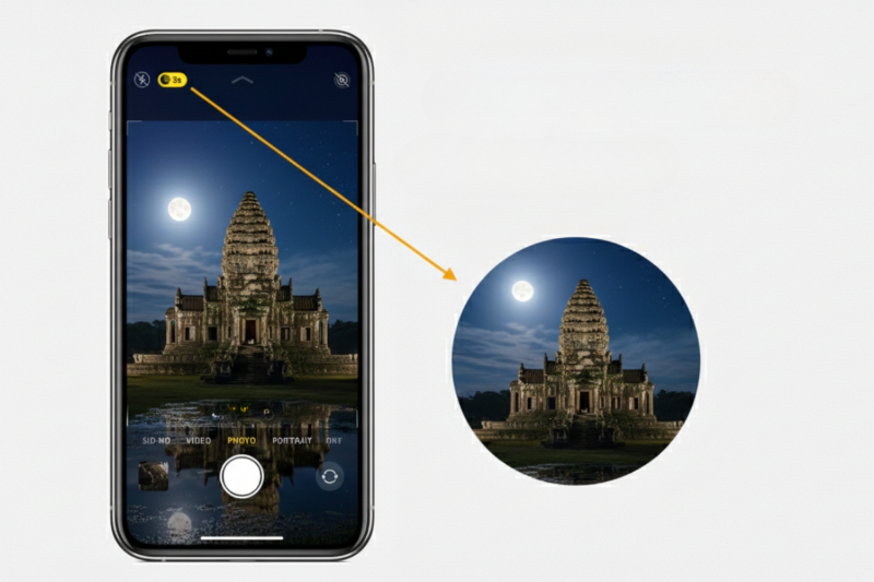 Chế độ Night Mode giúp chụp ảnh thiếu sáng rõ nét và ít nhiễu hơn