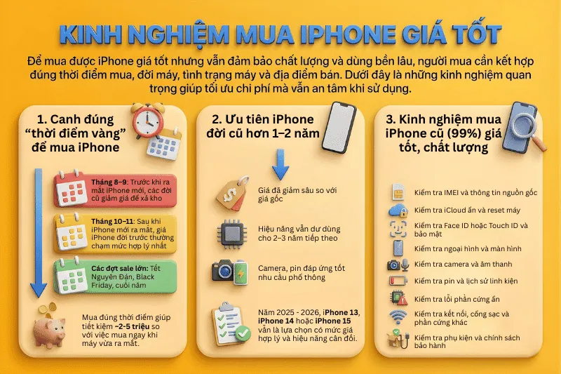 Kinh nghiệm mua iPhone giá tốt