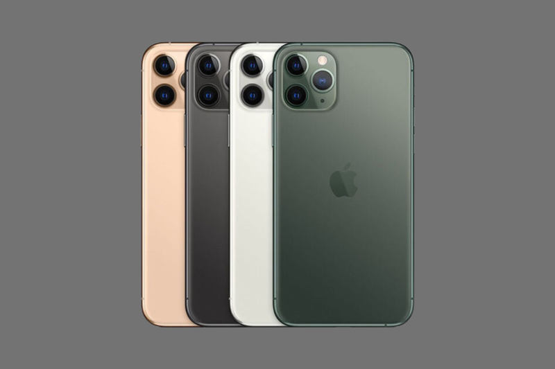  iPhone 11 Pro với 4 phiên bản màu Midnight Green, Gold, Silver và Space Gray